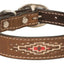 Weaver Leather Aztec Dog Collar - 15" x 3/4" - Dark Brown Leather with Stainless Steel Hardware