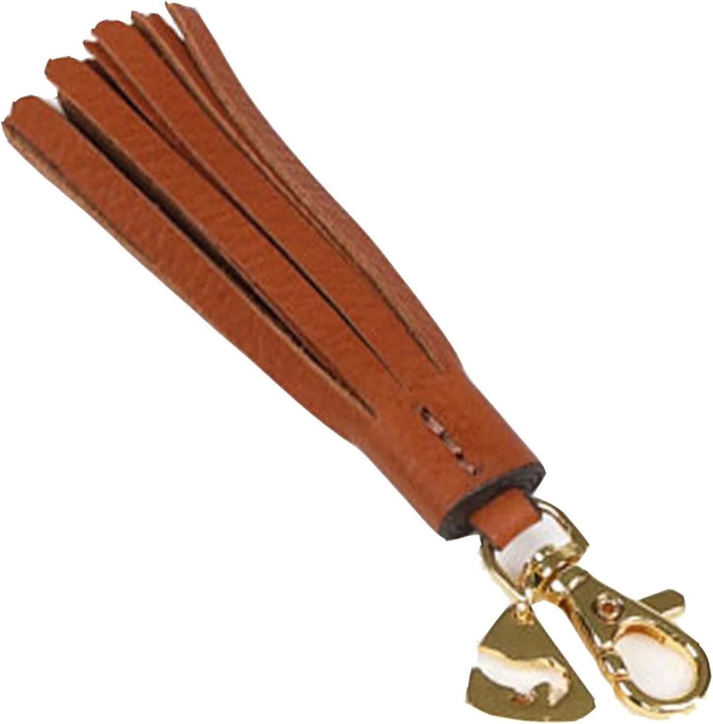 Shires Aubrion Tassel Keyring - Elegant Equestrian Accessory and Bag Charm with Gold Emblem Detail