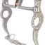 Classic Equine Les Vogt Cowhorse Keyhole Double Roller Bit - 8" Shank, Sweet Iron & Copper Inlay, NRCHA Approved