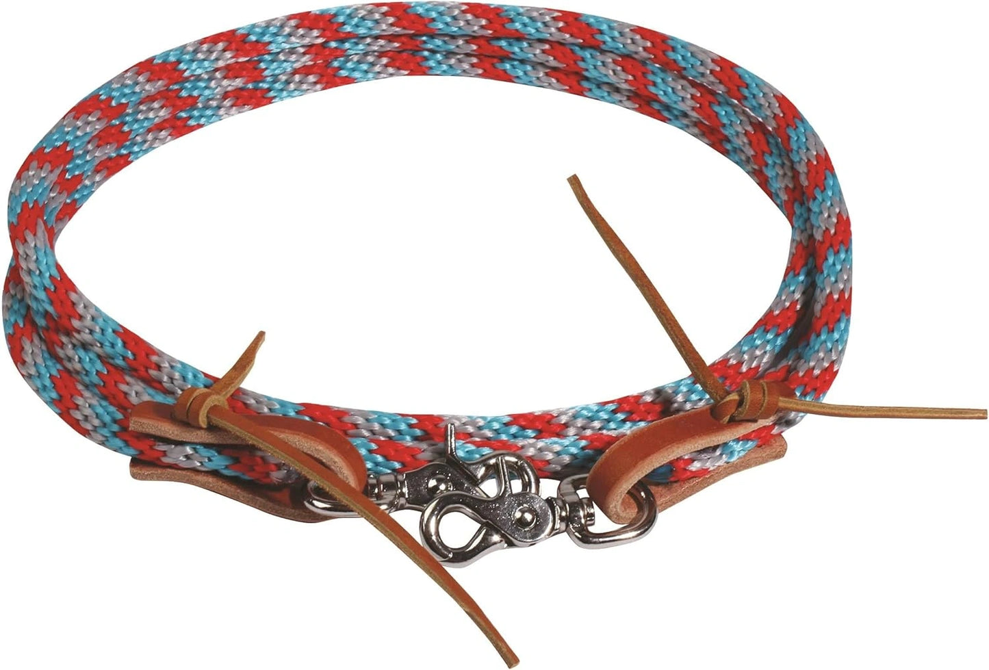Professional's Choice Schutz Poly Roper Reins - 3/8" x 8' Poly Rope with Scissor Snaps & Leather Loops