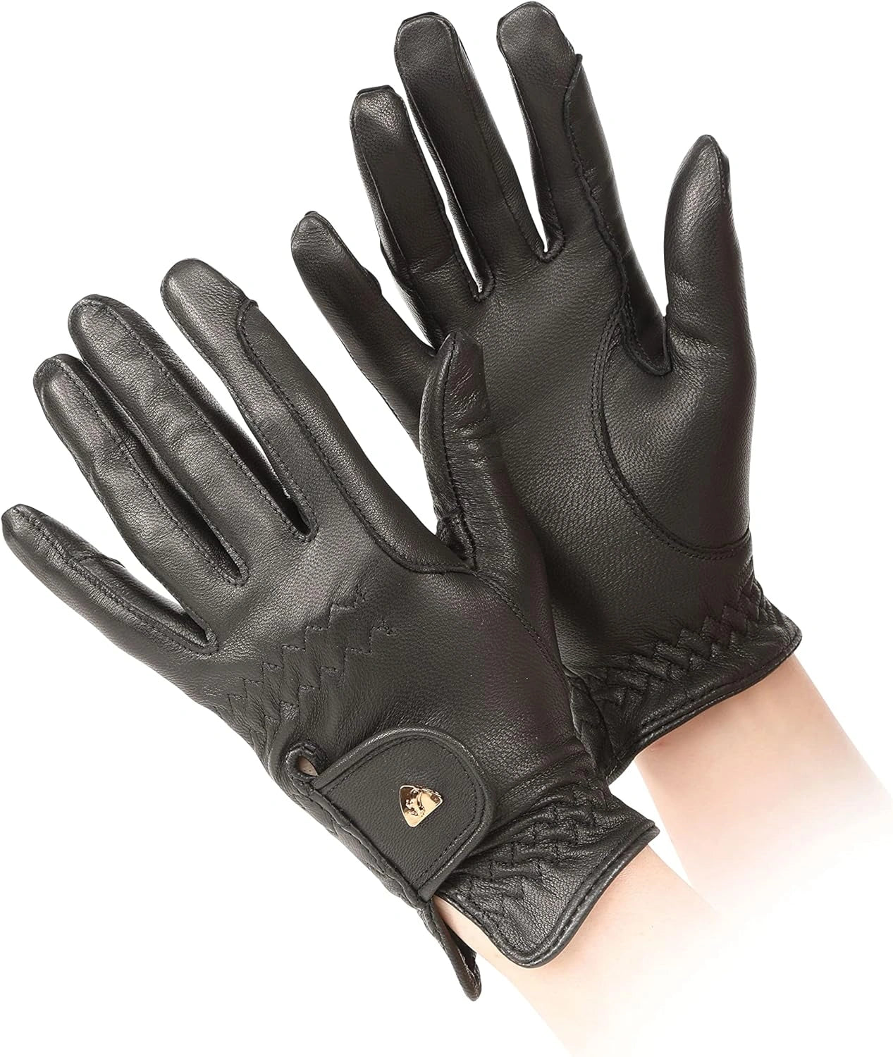 Shires Equestrian Aubrion Estade Premium Leather Riding Gloves - Childs 1075 - Hooves and Paws