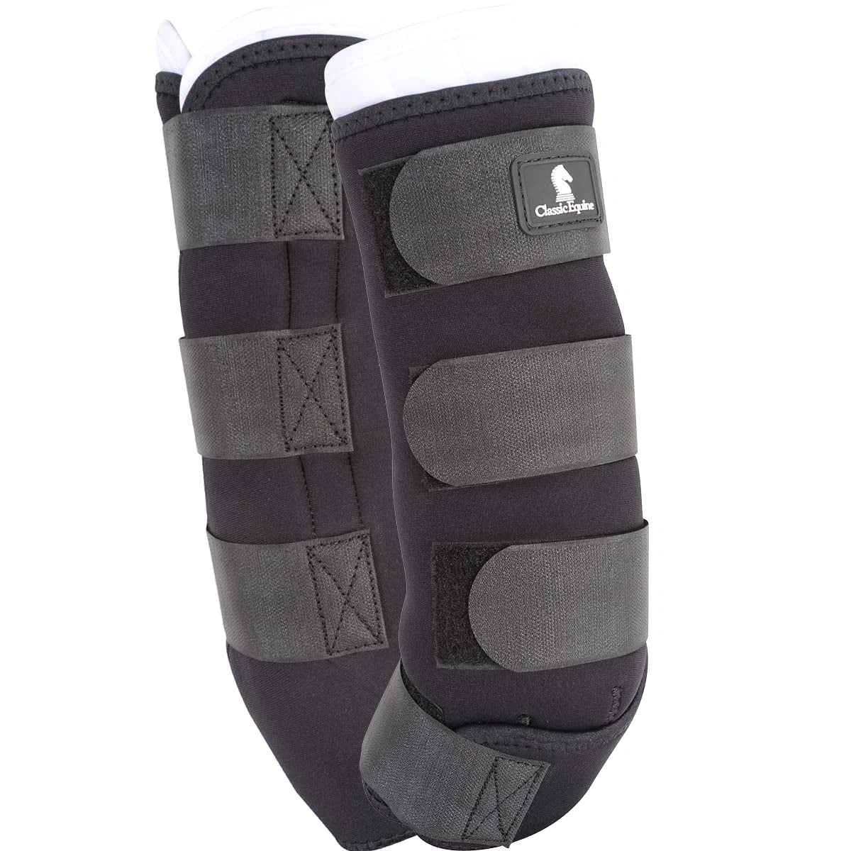 Classic Equine Quick Wraps - Neoprene Liniment & Poultice Application Bandages with Washable Terry Lining, Set of 2