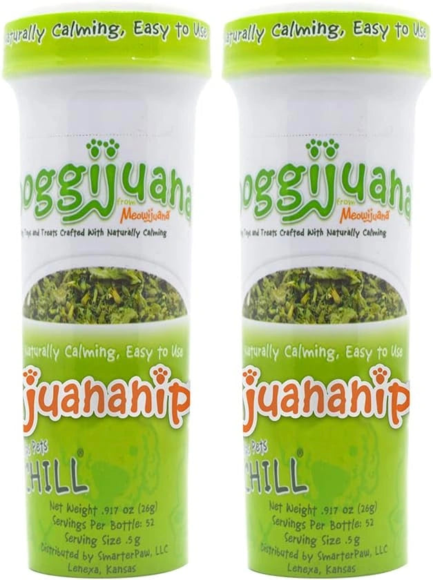 Doggijuana Refillable Premium Organic USA Catnip Dog Toy Naturally Calming - Hooves and Paws