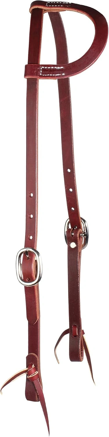 Professional's Choice Burgundy Latigo Turned Ear Headstall