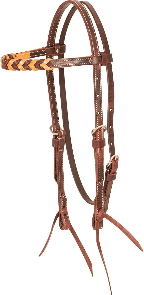 Martin Saddlery Latigo Browband Headstall with Blood Knots