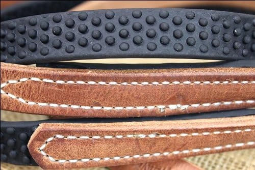 Weaver Leather Barrel Rein with Rubber Grip - 3/4" x 8' - Russet Harness Leather