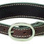 Weaver Leather Beaded Aztec Leather Dog Collar with Basketweave Tooling and Antique Copper Spots - 3/4" x 13"
