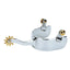 Weaver Leather Ladies' Stainless Steel Spurs - 2-3/4" Shank, 10 Point Brass Rowel, 1-1/2" Band