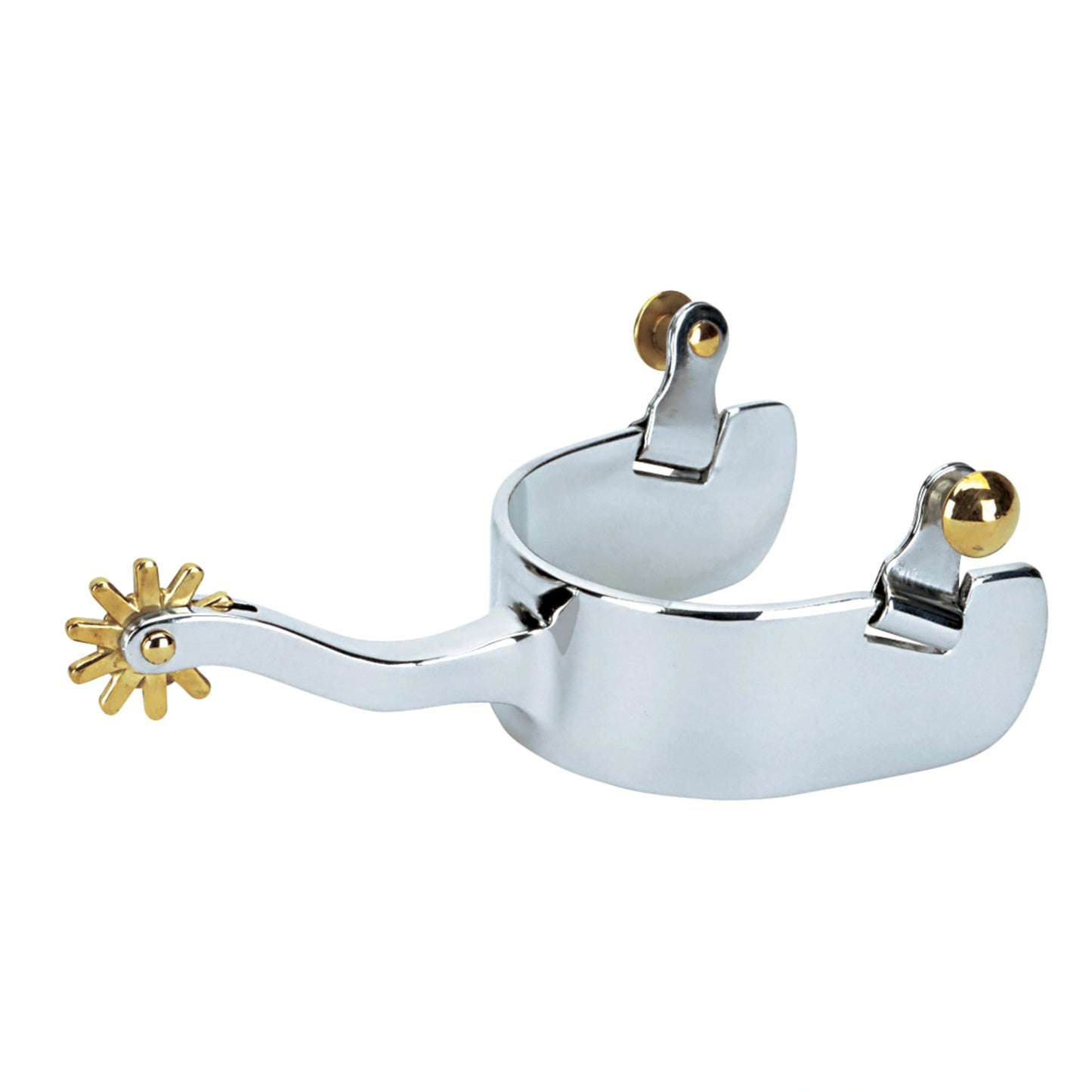 Weaver Leather Ladies' Stainless Steel Spurs - 2-3/4" Shank, 10 Point Brass Rowel, 1-1/2" Band