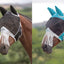 Shires Fine Mesh Horse Equine Fly Mask With Ears And Nose Fringe 60% UV Protection - Hooves and Paws