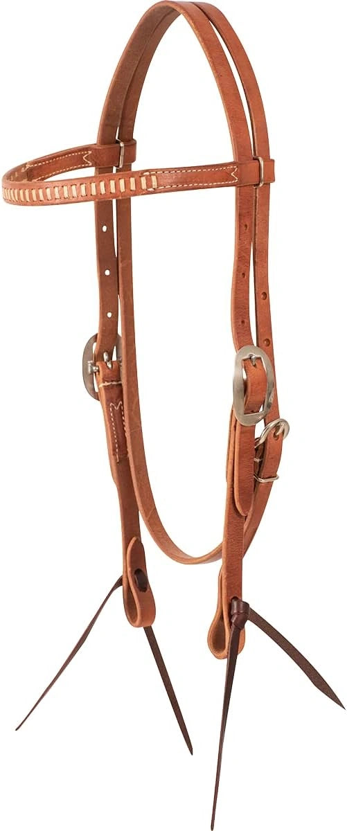 Martin Saddlery Rawhide Laced Browband Headstall - Hermann Oak