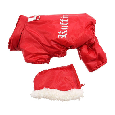 Doggie Design Lined Water Repellent Red Ruffin It Snow Suit Warm Outdoor Jacket - Hooves and Paws