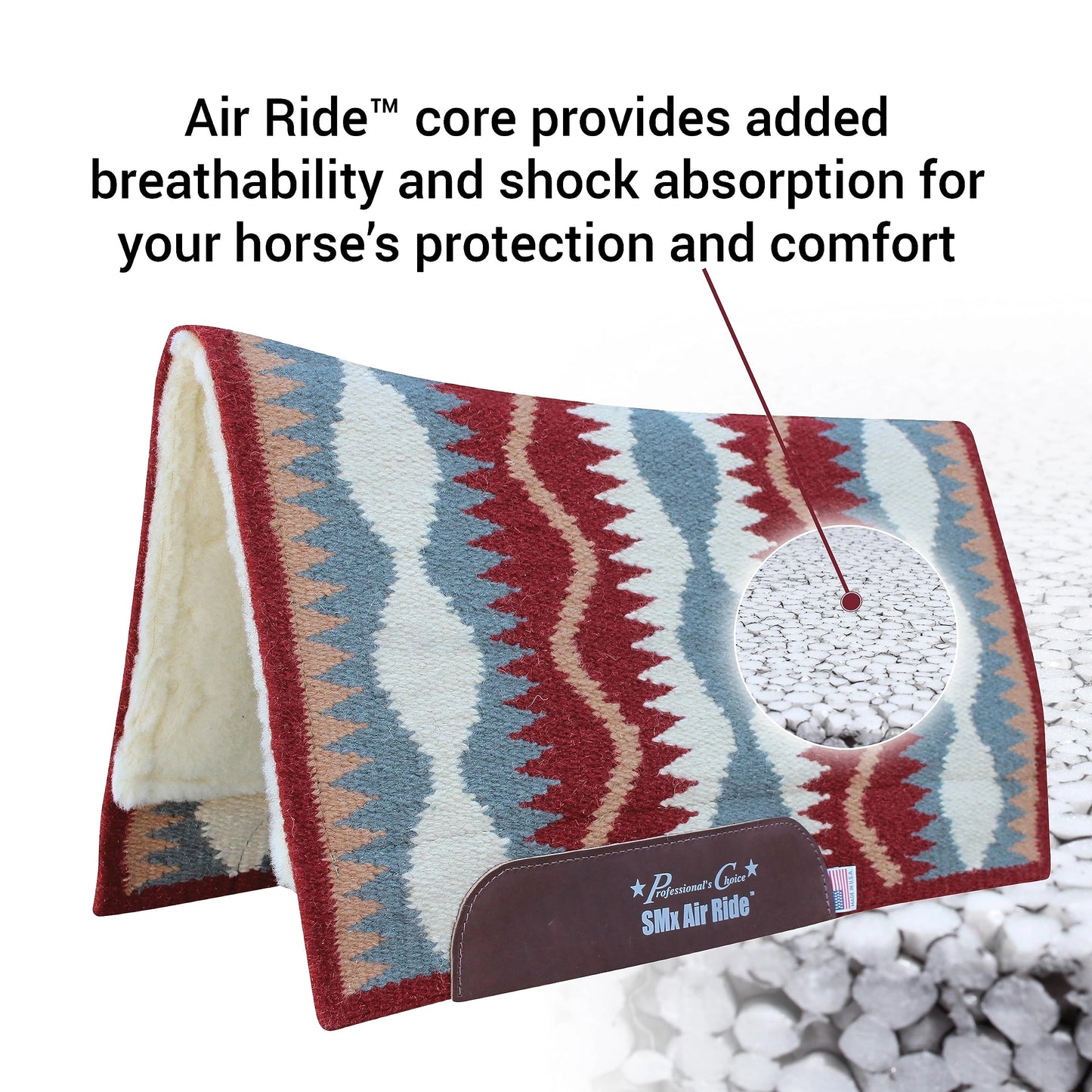 Professional's Choice Comfort-Fit SMX Air Ride Pad | Cooling System & Shock Absorption | Serpentine