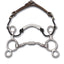 Myler 04 Two Ring Combination Horse Bit with Rawhide Noseband - 4 3/4" Sweet Iron Low Port Comfort Snaffle MB 04
