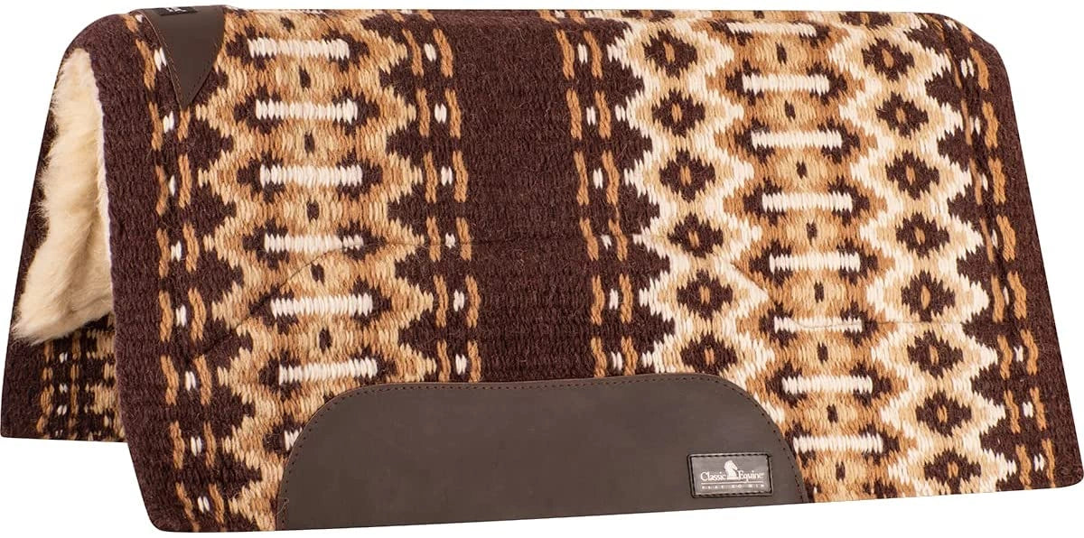 Classic Equine Sensorflex Wool Straight Top Saddle Pad, 3/4 - inch Thick 32 - inch x 34 - inch - Hooves and Paws