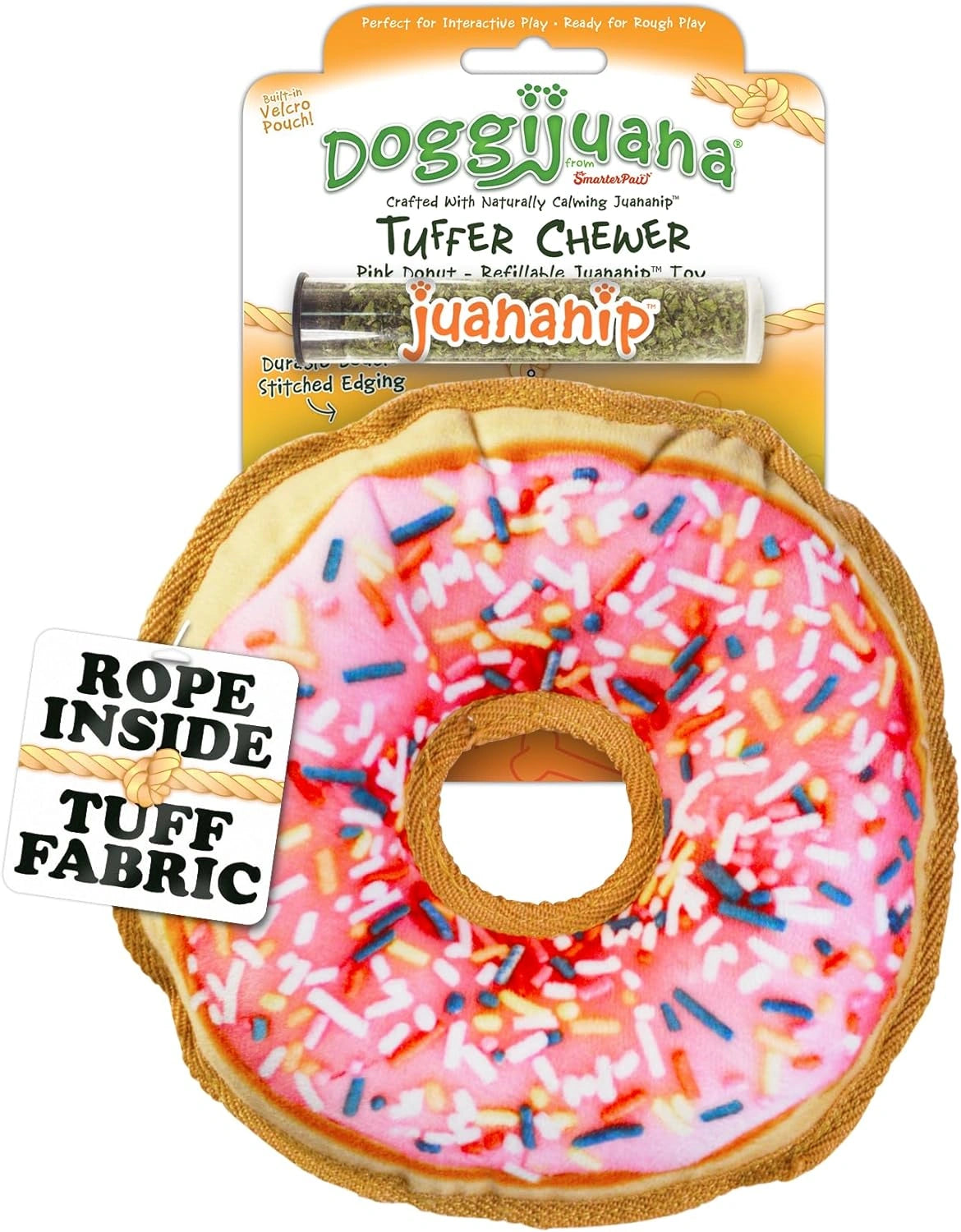Doggijuana Refillable Premium Organic USA Catnip Dog Toy Naturally Calming - Hooves and Paws