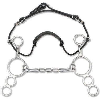 Myler 3 - Ring Combination Bit - 6" Shank With Sweet Iron Mullen Triple Barrel 5 Inch Mouth Mb 32 - 3 - Hooves and Paws