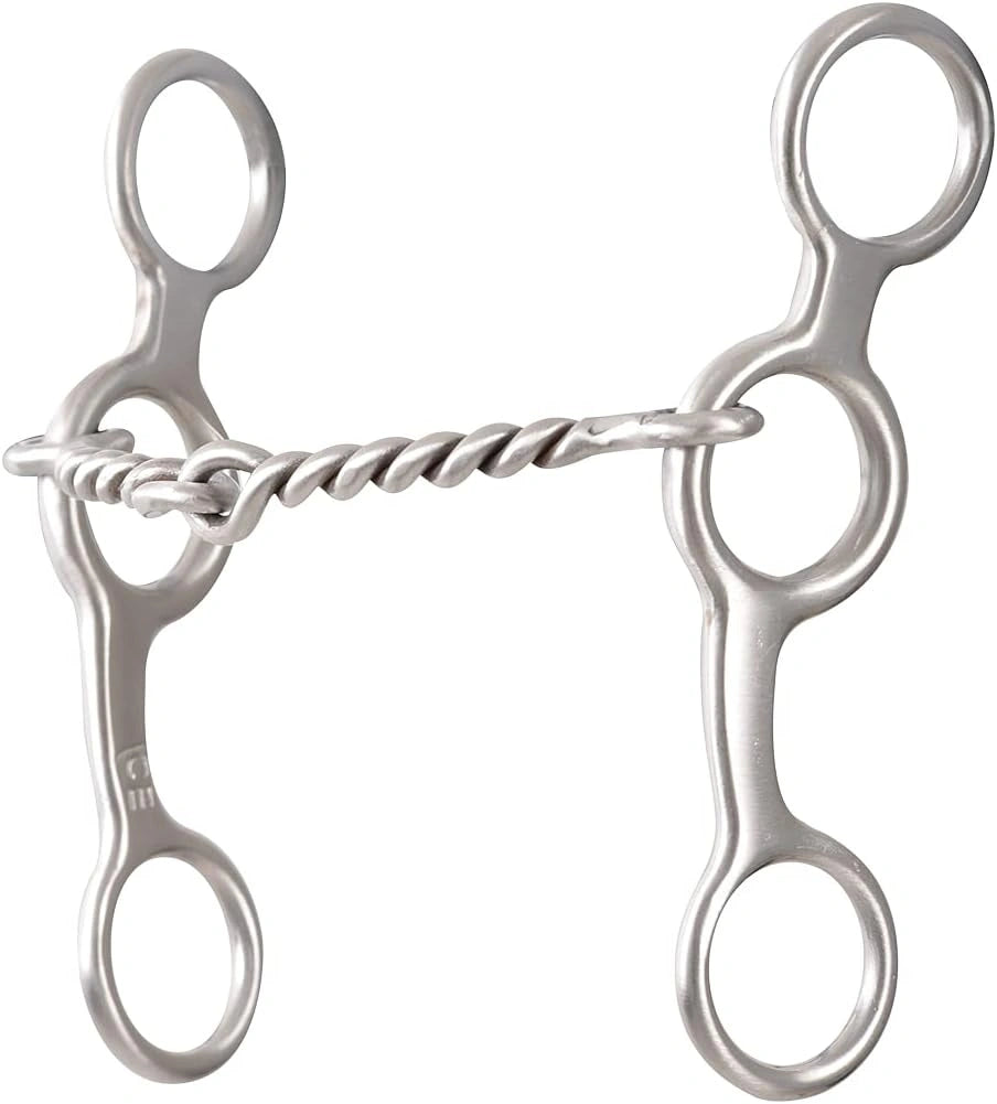 Classic Equine Twisted Wire Ring Gag Snaffle Bit - 5" Copper Mouthpiece, Stainless Steel Cheeks
