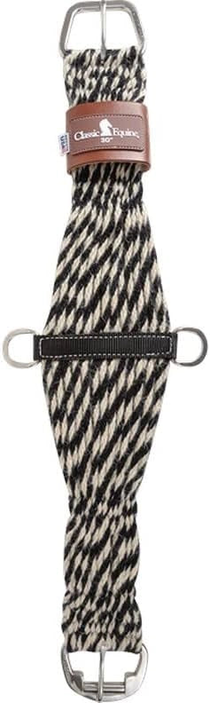 Classic Rope Company Colored Twist 100% Mohair Cinch Natural/Black 34" - Hooves and Paws