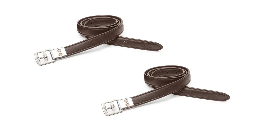 Adelfia Grand Prix Stirrup Leathers, featured in professional studio lighting