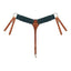 Weaver Leather Mohair Breast Collar - Navy/Turquoise, Russet Harness Leather, Alpaca Fiber & Stainless Steel Hardware