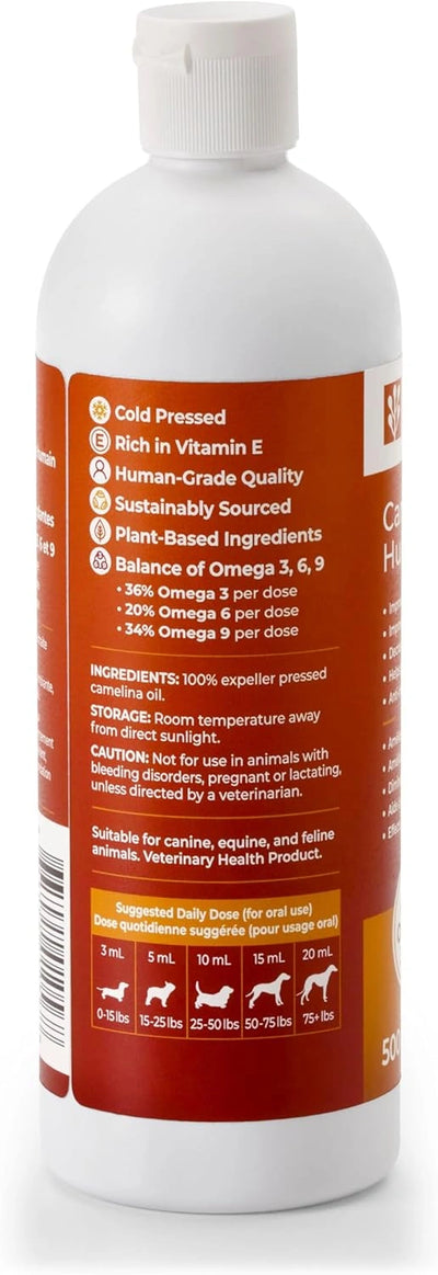 Camelina Oil for Horses, Dogs & Cats | Omega 3 Supplement for Joint, Coat & Skin Health