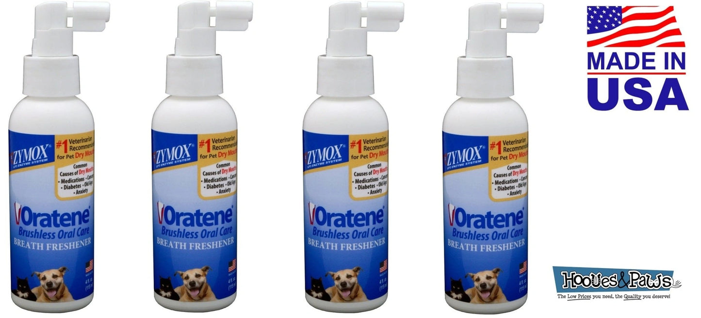 Zymox Oratene Breath Freshener Enzymatic Oral Care Therapy Pet Dog 4 oz Bottle - Hooves and Paws