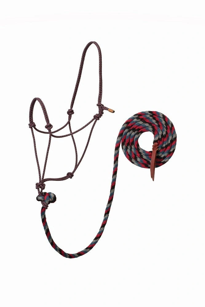 Weaver Leather Bamboo Ecoluxe Horse Equine Average Rope Halter with 10' Lead - Hooves and Paws