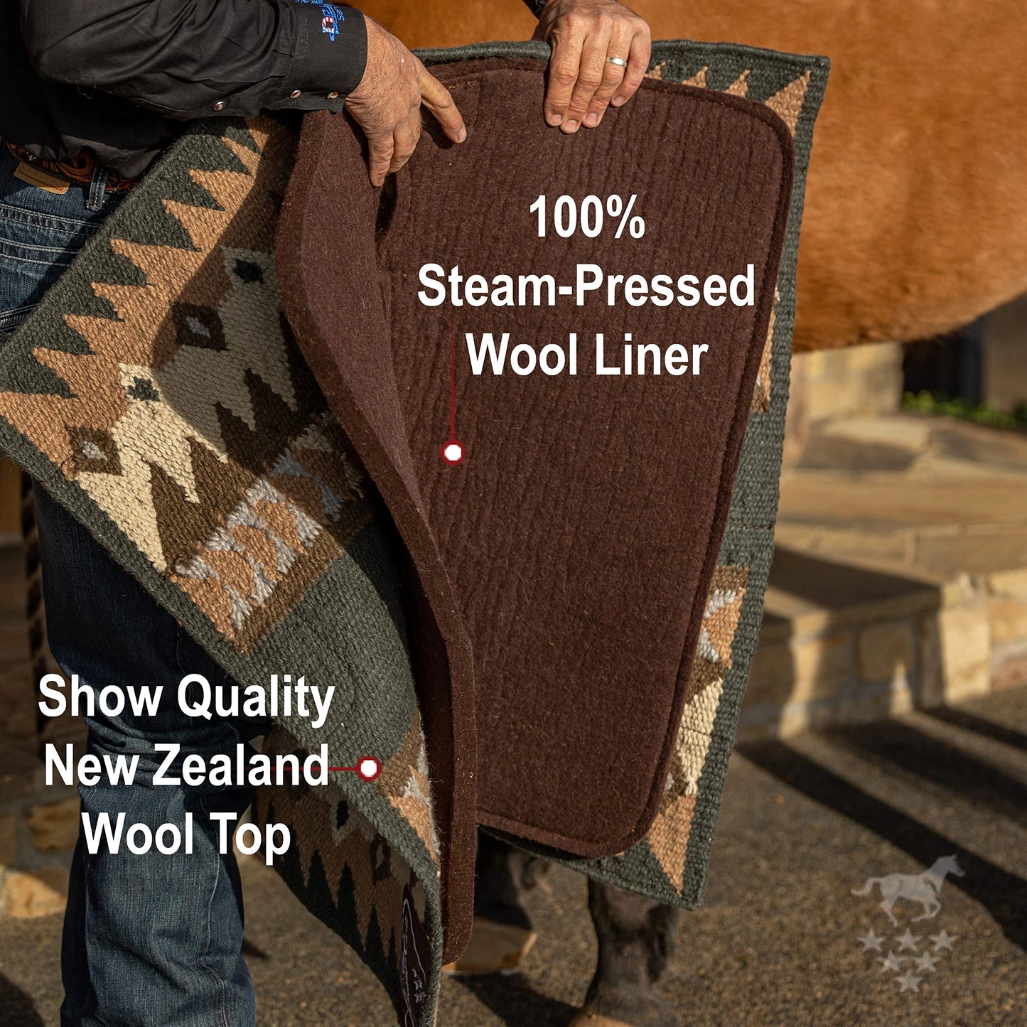 Professional's Choice Fuse Saddle Pad | Navajo Top with Steam-Pressed Bottom 33" x 38"