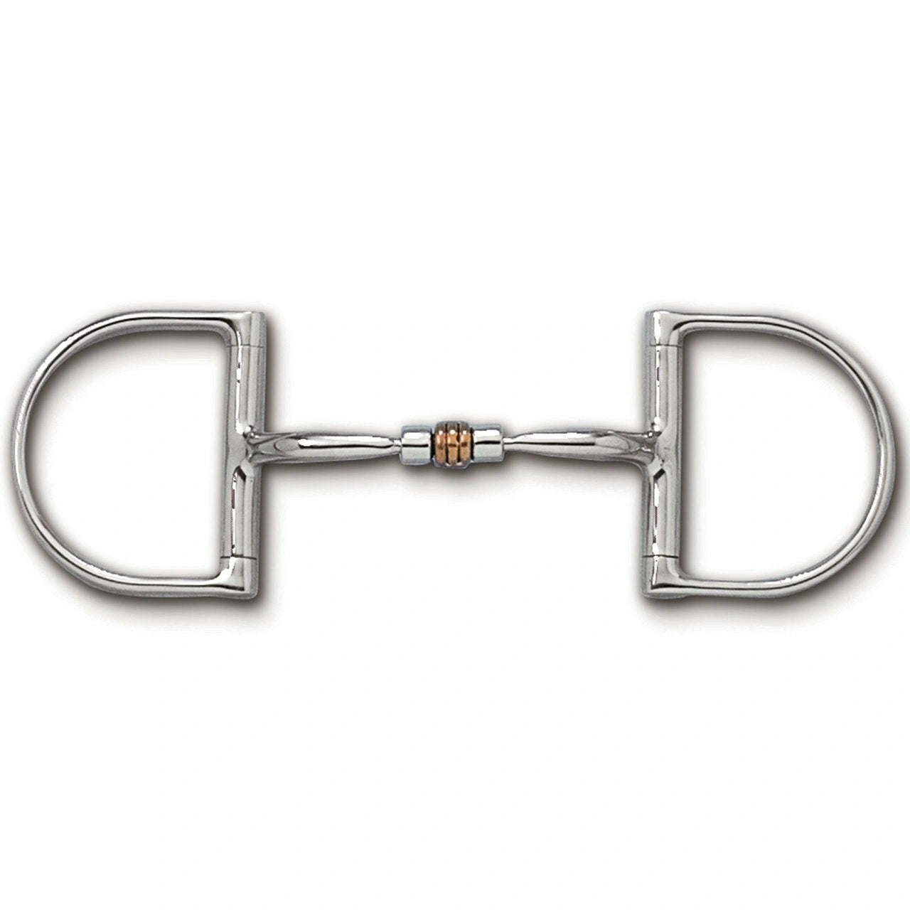 Myler Dee Without Hooks With Stainless Steel Comfort Snaffle With Copper Roller 5 Inch Mouth Copper Inlay Mb 03 - Hooves and Paws