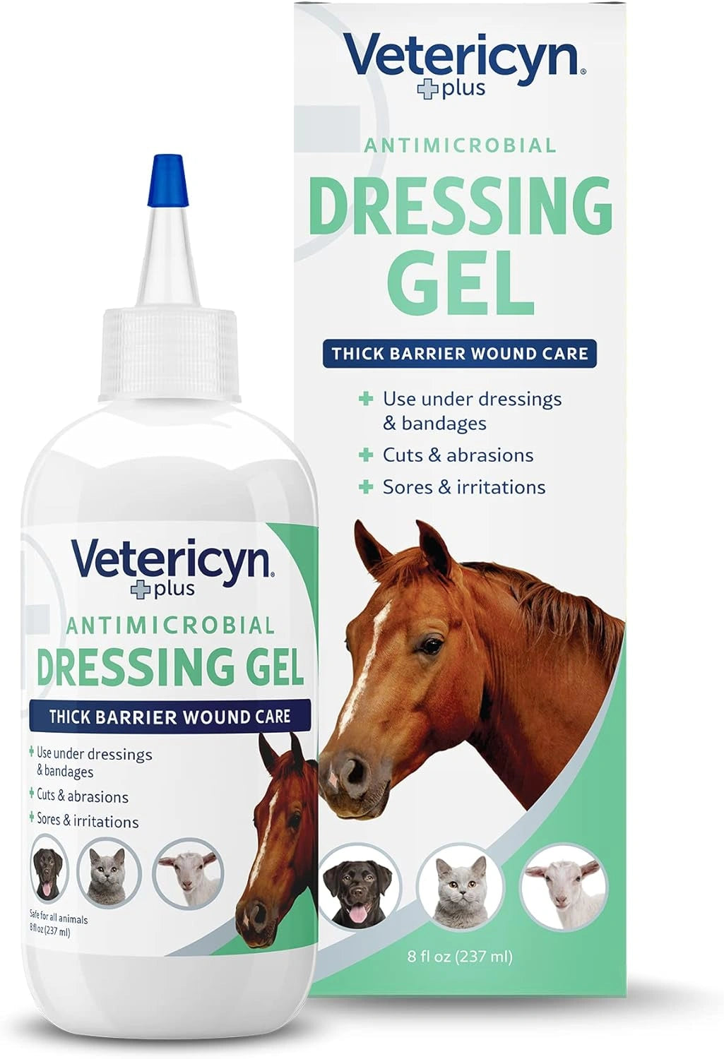Vetricyn Plus Wound Dressing Gel - Advanced Wound Care & Healing Barrier for Dogs, Cats, Horses - 8 oz