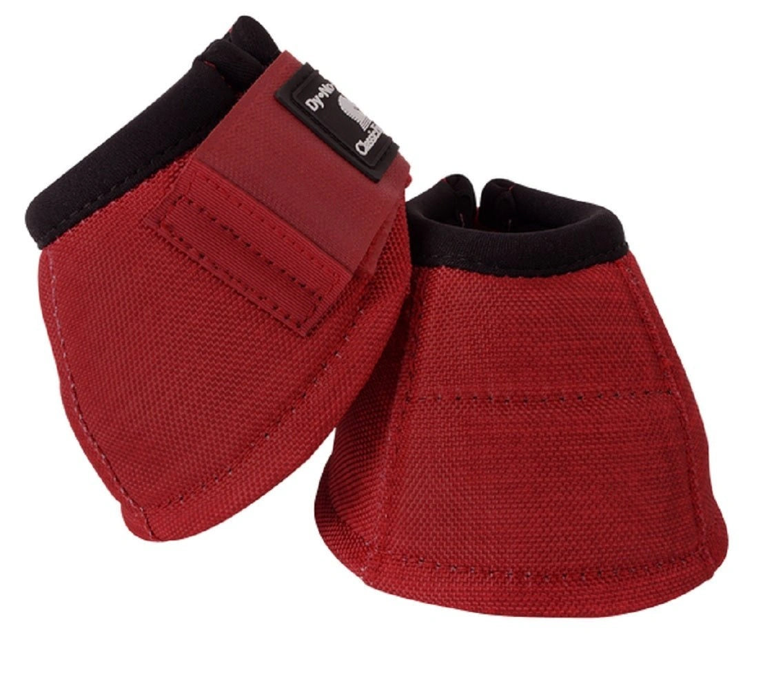 Classic Equine Dynohide 2520D No Turn Horse Overreach Bell Boots Crimson Red - Hooves and Paws