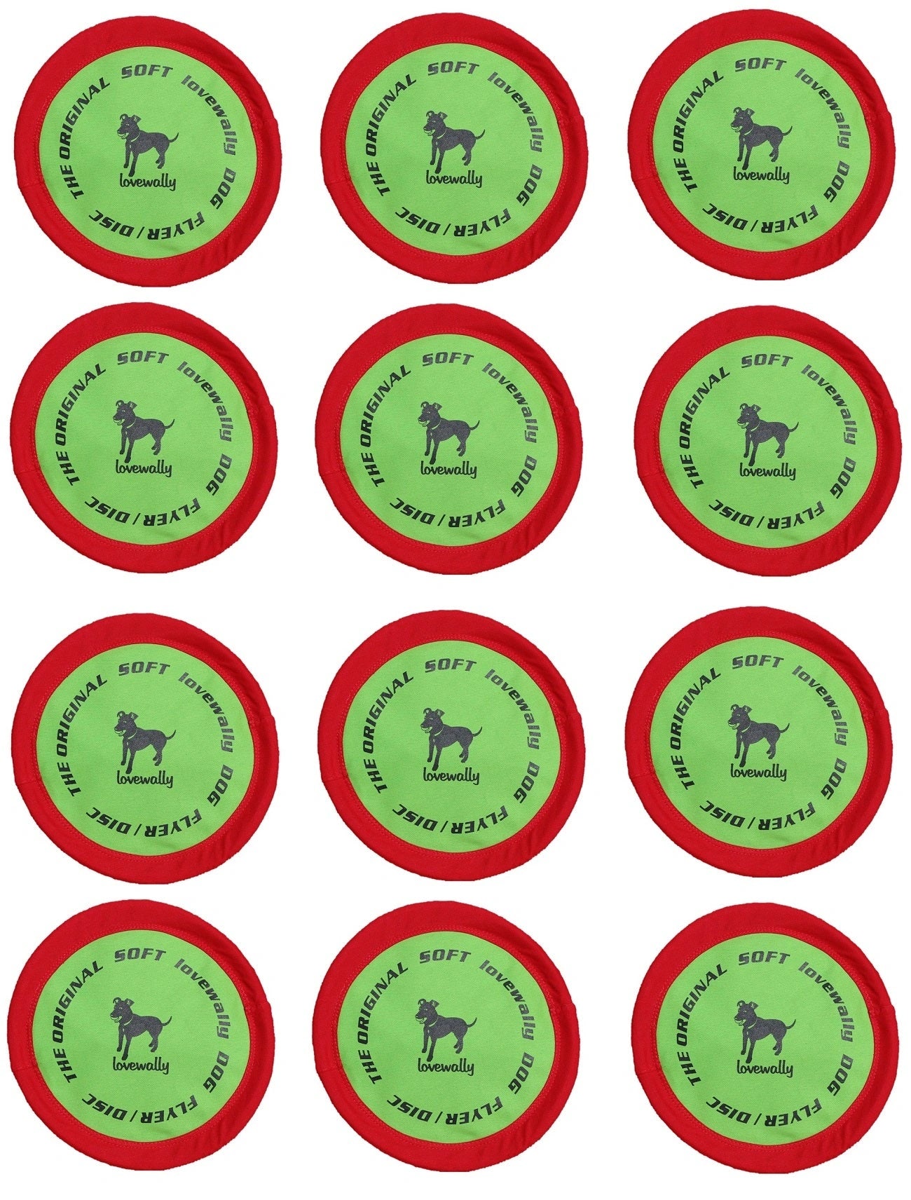 LoveWally The Original Soft Bite Floppy Disc Flyer Outdoor Adventure Gear Dog Toy - Hooves and Paws