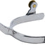 Weaver Leather Women's Roping Spurs - 1-3/4" Shank, 1/2" Band, 10-Point Rowel, Silver Chrome