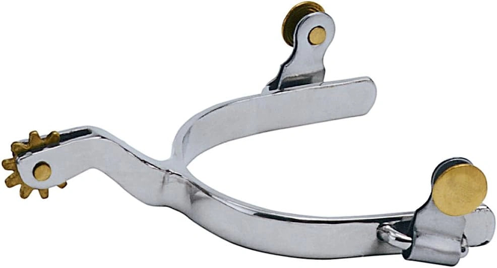 Weaver Leather Women's Roping Spurs - 1-3/4" Shank, 1/2" Band, 10-Point Rowel, Silver Chrome