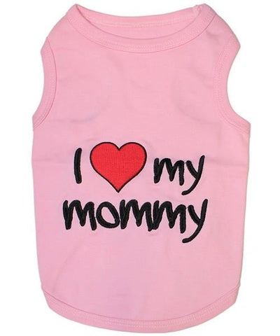 Parisian Pet I Love My Mommy Embroidered Tshirt - Hooves and Paws