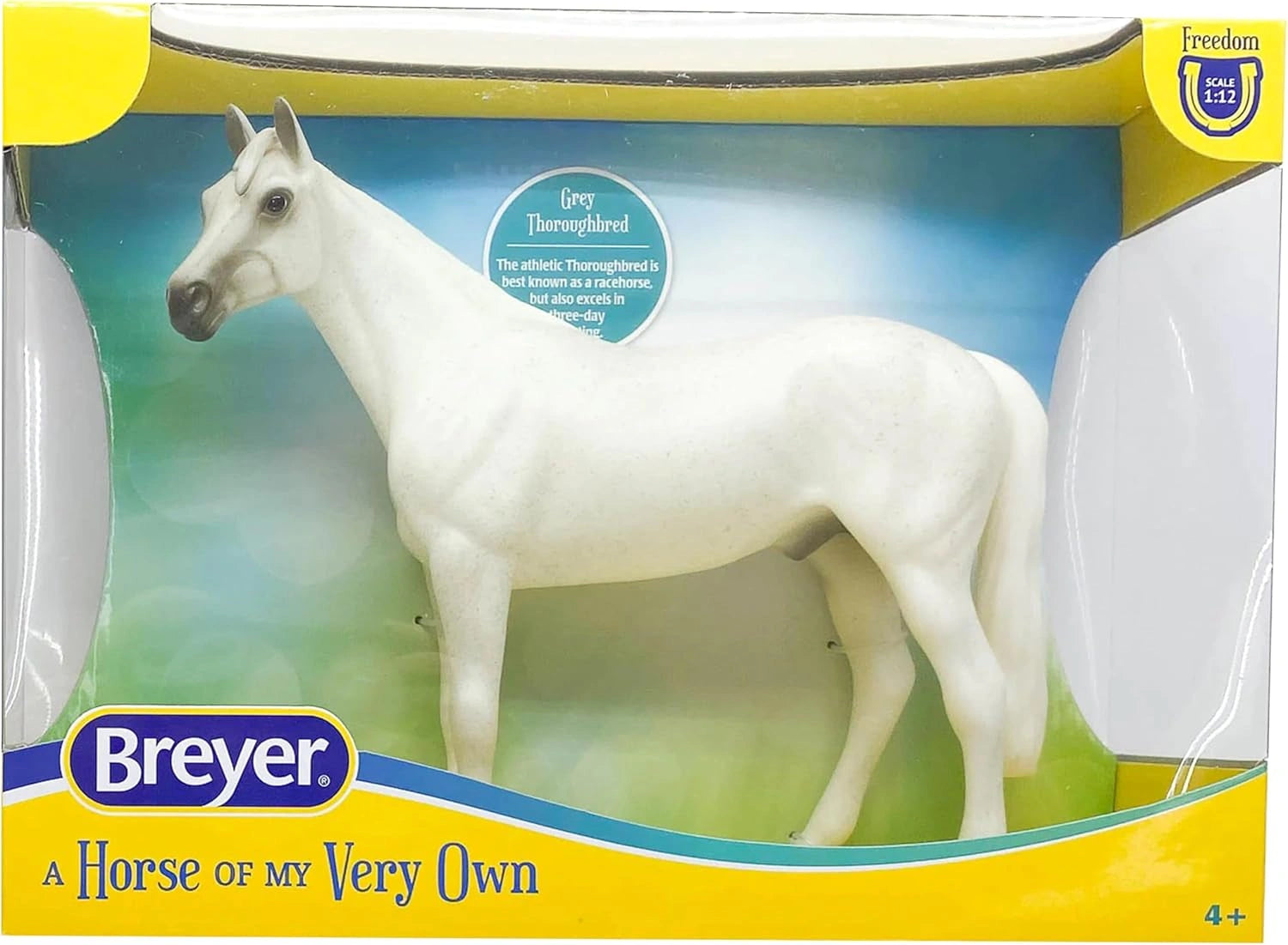 Breyer Horses Freedom Series Fleabitten Grey Thoroughbred | Horse Toy | 9.75" x 7" | 1:12 Scale | Model 1054 - Hooves and Paws