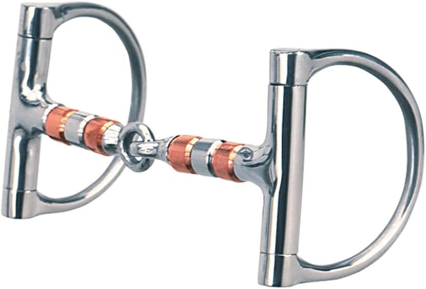 Weaver Leather Dee Ring Bit - 5" Copper Roller Snaffle Mouthpiece, Stainless Steel