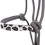 Bracelet with leopard print pattern on a gray cord against a white background