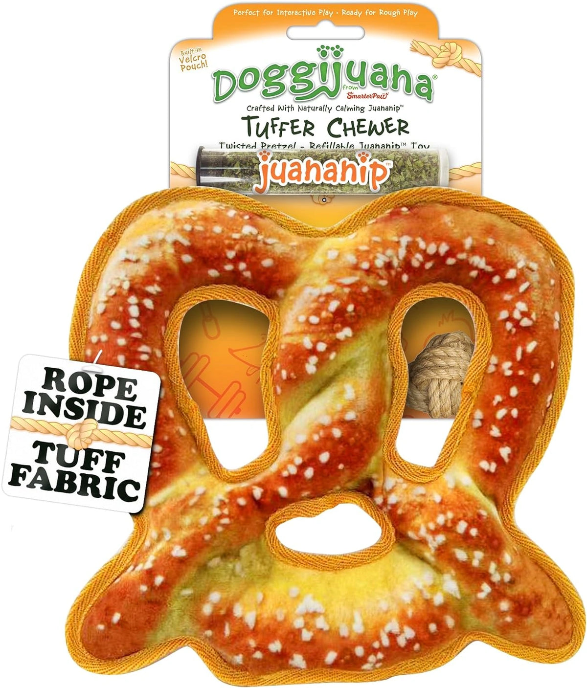 Doggijuana Refillable Premium Organic USA Catnip Dog Toy Naturally Calming - Hooves and Paws