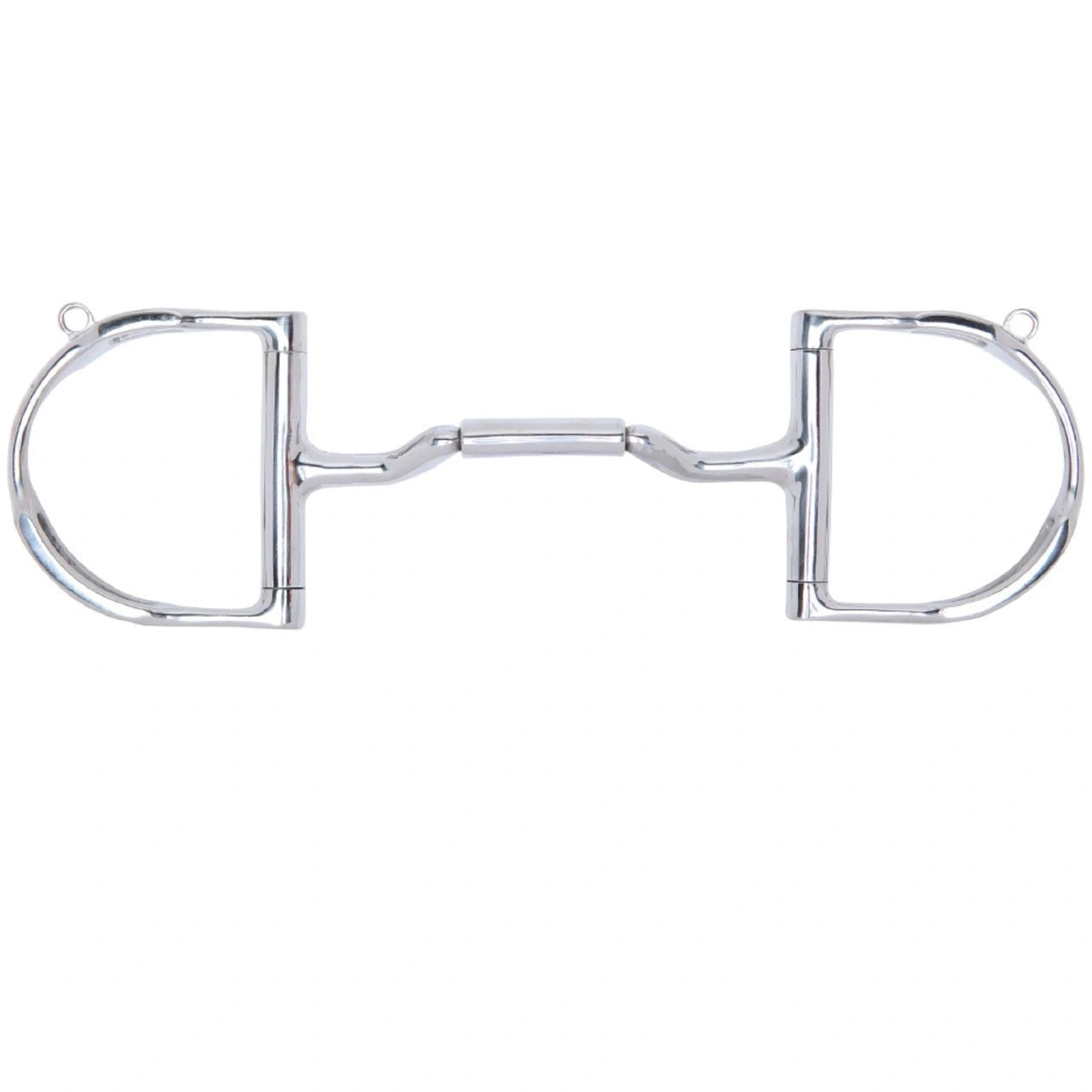 Myler Dee With Hooks With Stainless Steel Forward Tilt Ported Barrel Snaffle 5 Inch Mouth Copper Inlay Stainless Steel Mb 36 - Hooves and Paws