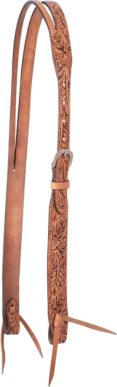 Cashel Antique Leaf Slit Ear Headstall - Premium Leather Horse Tack
