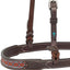Weaver Leather Beaded Basketweave Noseband - Aztec Design & Antique Copper Accents - 1" Width - Dark Oiled Leather