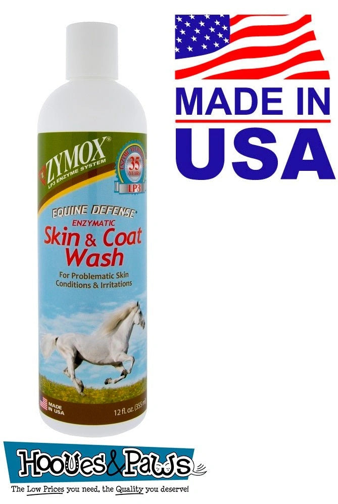 Zymox Equine Horse Defense Enzymatic Skin and Coat Wash 12 oz Bottle - Hooves and Paws