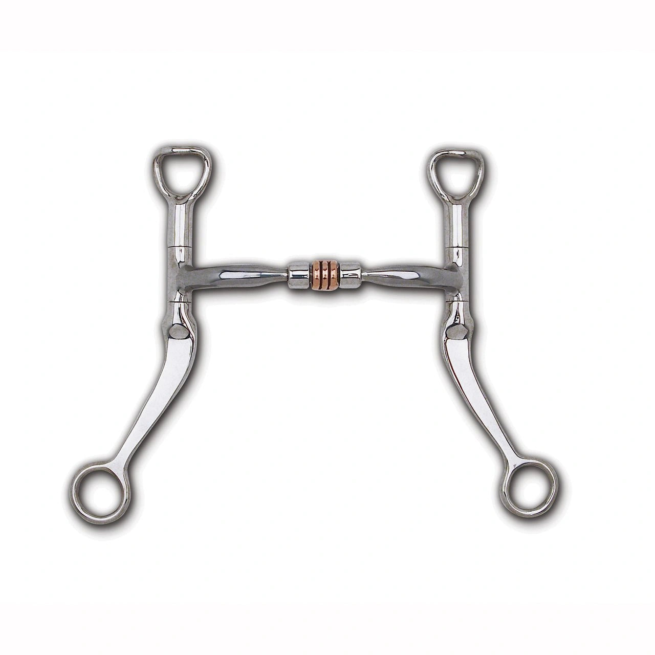 Myler Flat Shank With Sweet Iron Comfort Snaffle With Copper Roller 4 3/4 Inch Mouth Copper Inlay Mb 03 - Hooves and Paws