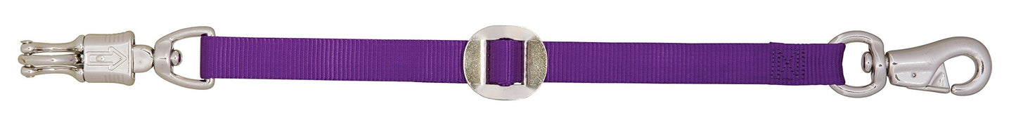Weaver Leather 28" Heavy-Duty Nylon Trailer Tie with Panic Snap and Bull Snap - Nickel Plated