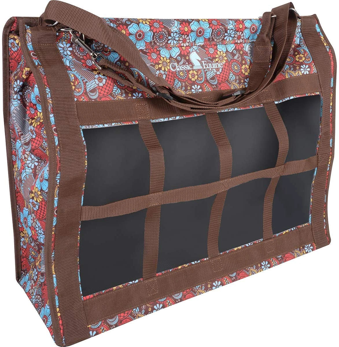 Classic Equine Western Horse Topload Hay Bag Heavy Duty Tote - Hooves and Paws