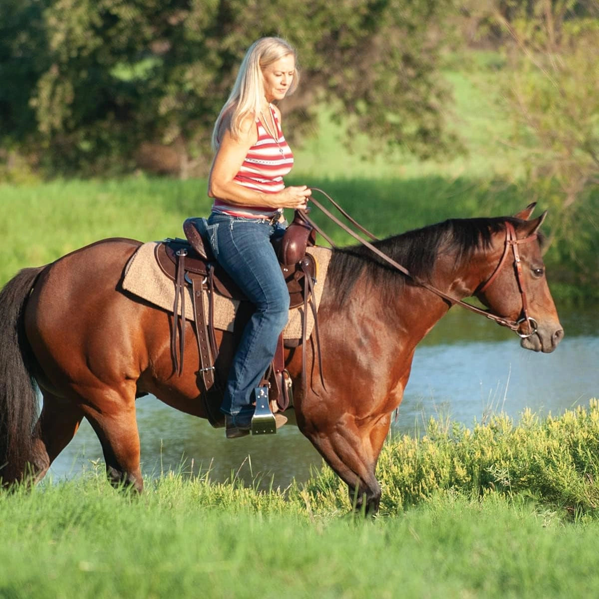 Cashel Navajo Saddle Blanket, Tan, 32-inch x 34-inch