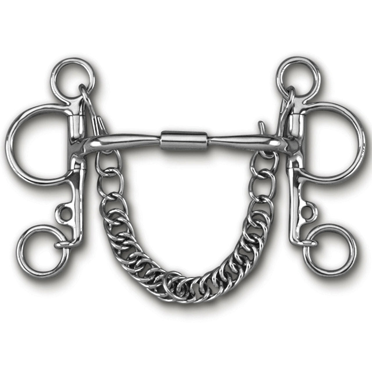 Myler Pelham With Stainless Steel Comfort Snaffle Wide Barrel English Bit 5 Inch Mouth Copper Inlay Mb 02 - Hooves and Paws