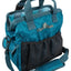 Blue backpack with black interior and visible brand logo on a white background